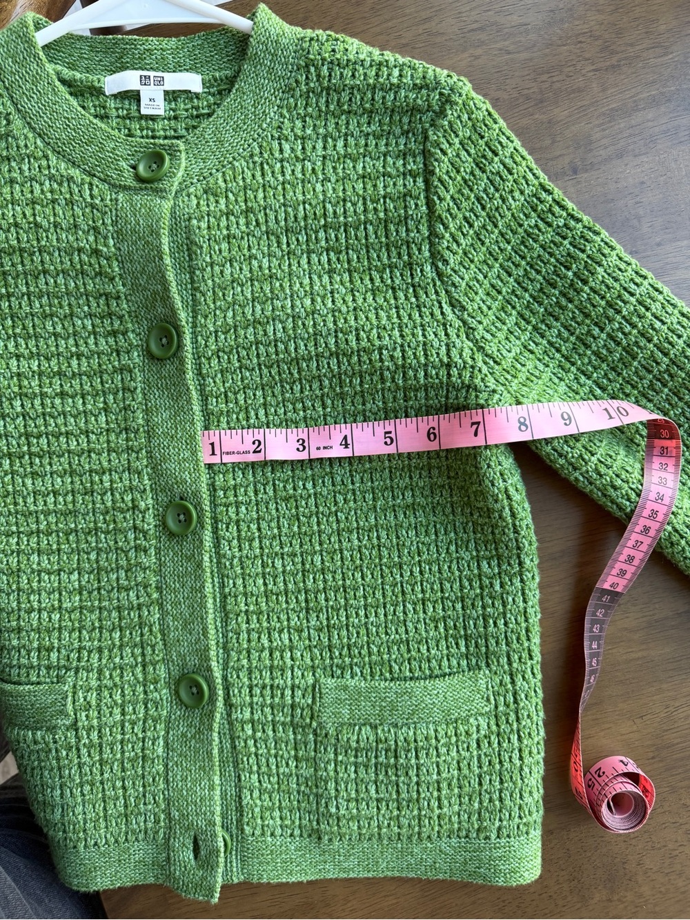 Uniqlo Olive Green Textured Button-Front Cardigan Sweater - Picture 10 of 10